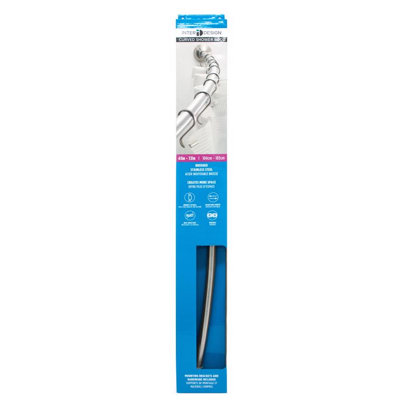 InterDesign Curved Shower Rod 72 in. L Brushed Silver (Pack of 4)