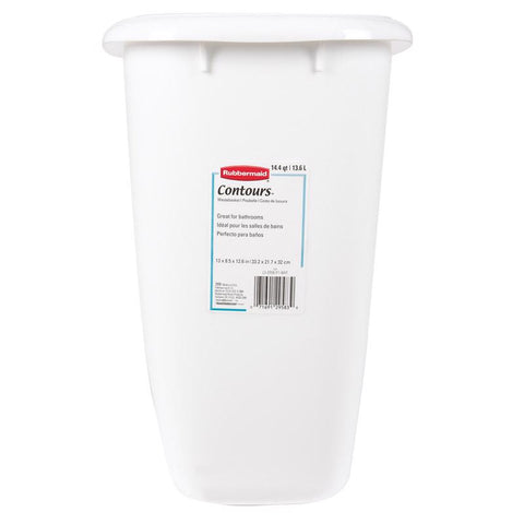 Rubbermaid Contours 3.5 gal White Plastic Vanity Wastebasket (Pack of 6)