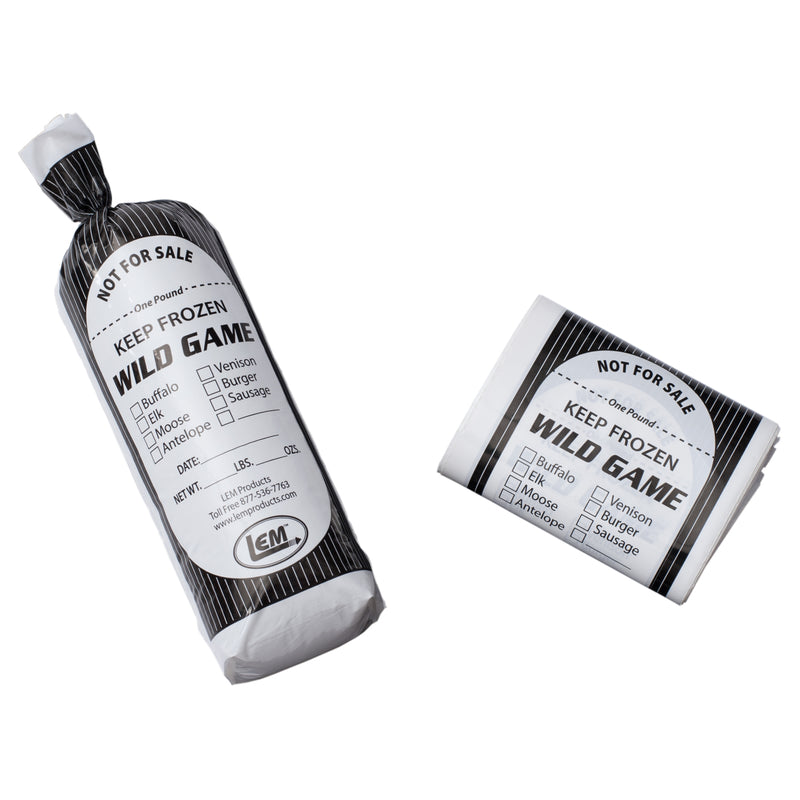 LEM 1 lb Black/White Wild Game Freezer Bags 1 pk (Pack of 6)