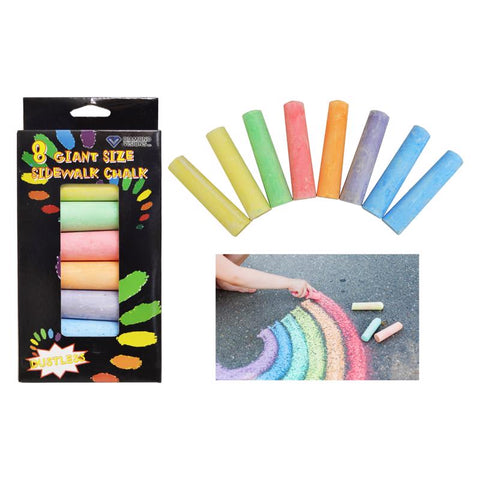 Max Force Giant Size Dustless Nontoxic Assorted Color Sidewalk Chalk 8 pk (Pack of 24)