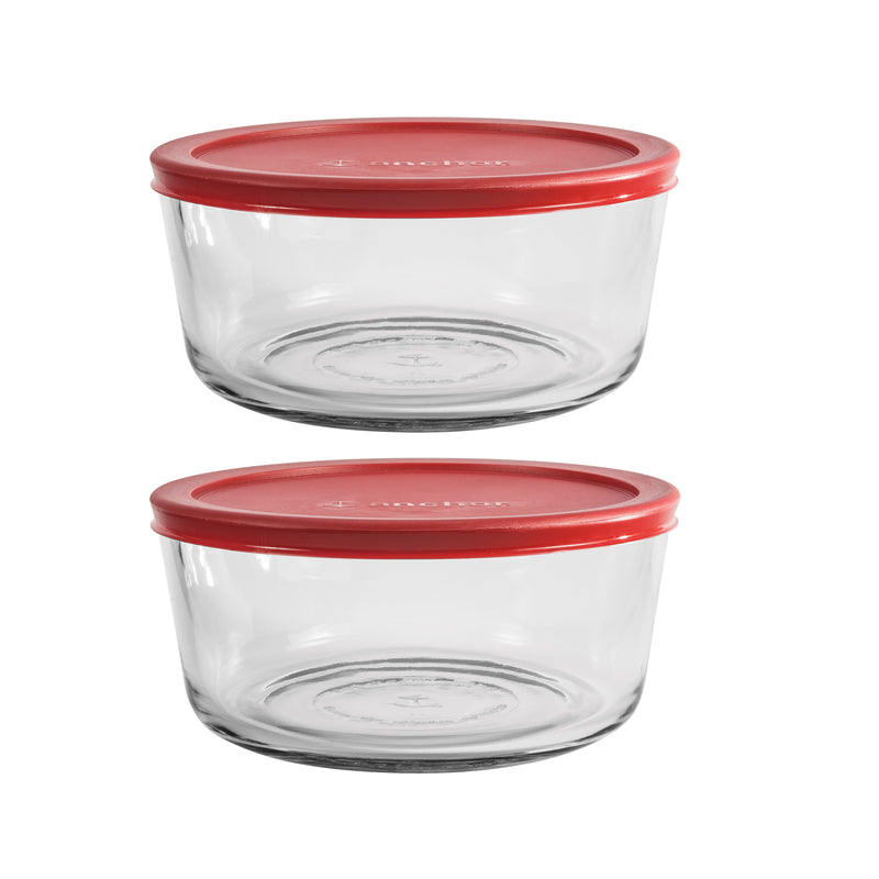 Juego de 2 recipientes transparentes para almacenamiento de alimentos Anchor Hocking
