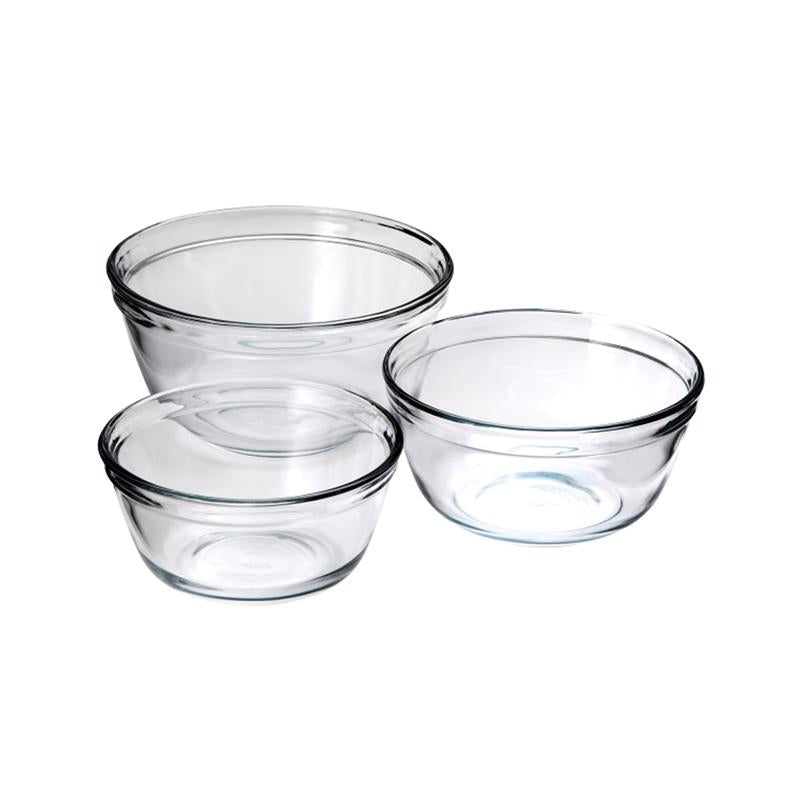 Anchor Hocking 2.5 qt Glass Clear Mixing Bowl Set 3 pc