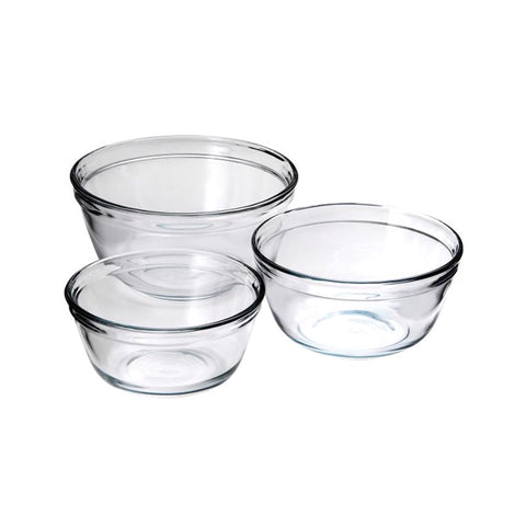 Anchor Hocking 2.5 qt Glass Clear Mixing Bowl Set 3 pc