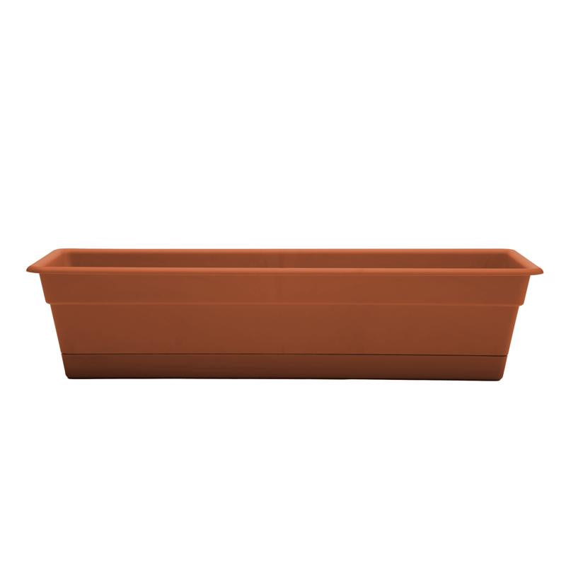 Bloem Dura Cotta 5.75 in. H X 24 in. W X 7.5 in. D Plastic Window Box Terracotta