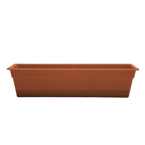 Bloem Dura Cotta 5.75 in. H X 24 in. W X 7.5 in. D Plastic Window Box Terracotta