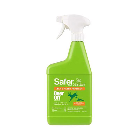 Safer Brand Repelente líquido para ciervos y animales de la marca Safer, para ciervos y conejos, 32 oz (paquete de 6)