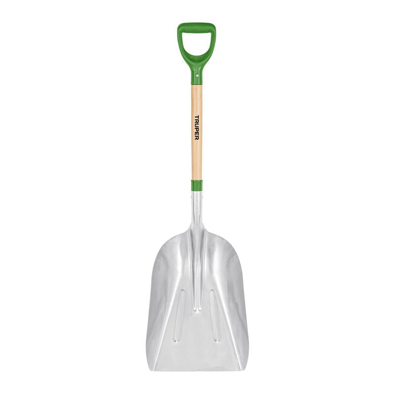 Truper 45 in. Aluminum Scoop Transfer Shovel Wood Handle