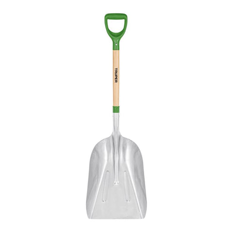 Truper 45 in. Aluminum Scoop Transfer Shovel Wood Handle