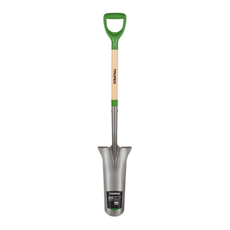 Truper Tru-Tough 48 in. Steel Round Drain Spade Wood Handle