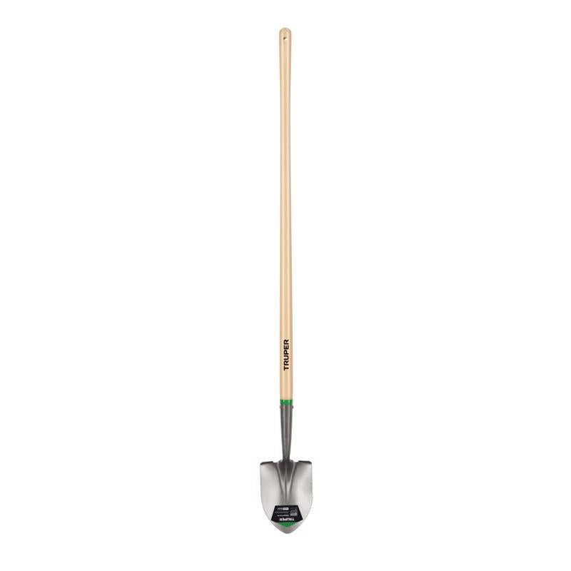 Truper 54.25 in. Steel Round Garden Shovel Wood Handle