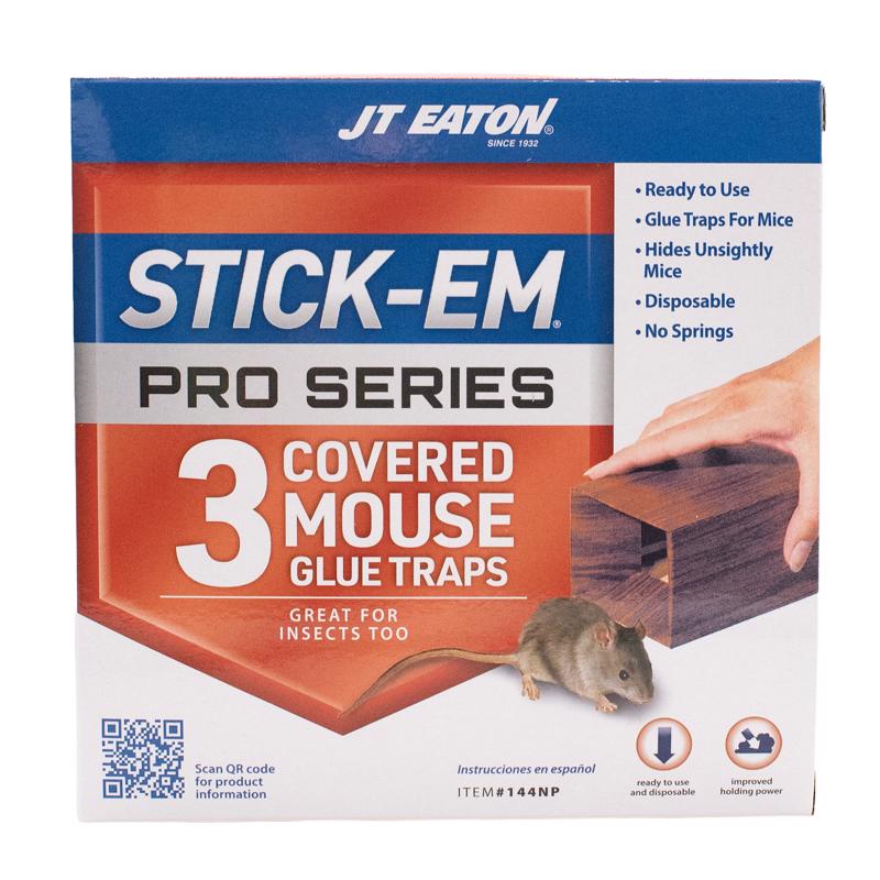 JT Eaton Stick-Em Pro Series Small Covered Animal Trap For Mice 3 pk (Pack of 12)