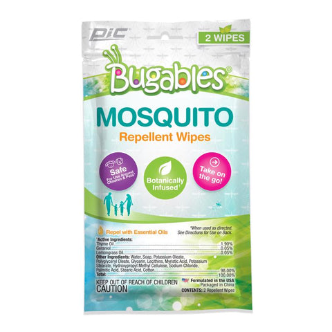 PIC Bugables Insect Repellent Towelettes For Mosquitoes 2 pk (Pack of 36)