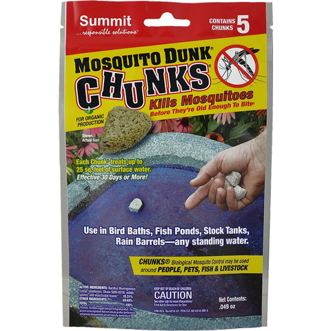 Summit Mosquito Dunk Chunks Organic Insect Killer Solid 5 ct (Pack of 12)