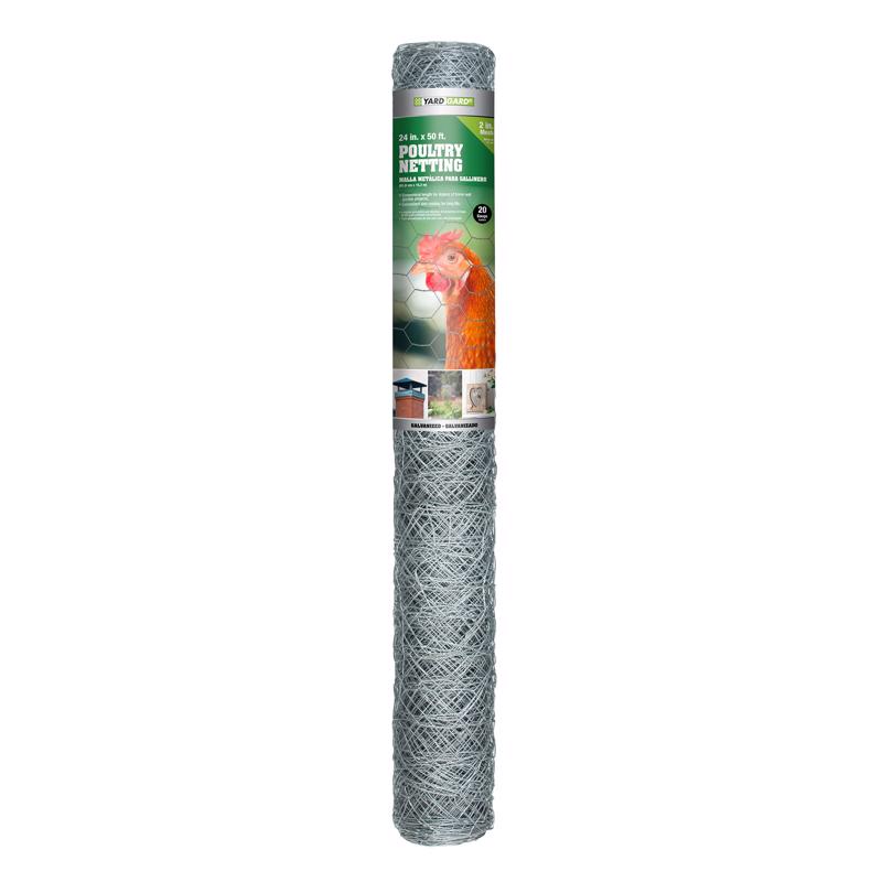 Valla de acero galvanizado YardGard de 24 pulg. de alto x 50 pies de largo, 2 pulg.