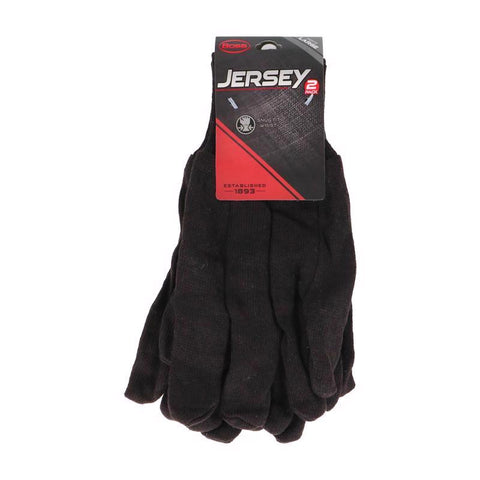 Guantes de trabajo Boss unisex de punto jersey sin costuras para interiores/exteriores, marrones, talla L, 2 pares