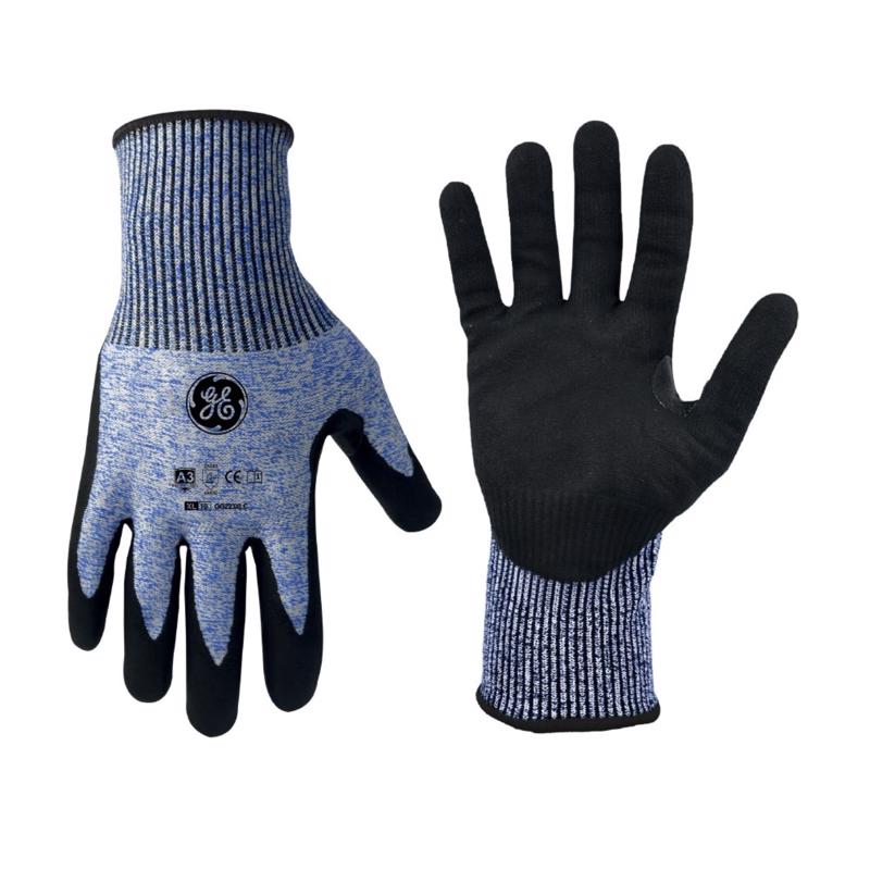 General Electric Unisex Dipped Gloves Black/Blue XL 1 pair