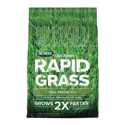 Scotts Turf Builder Rapid Hierba Festuca Alta Hierba de Sol o Sombra Semilla de Hierba y Fertilizante 16 lb