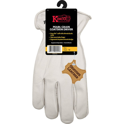 Guantes de golf Kinco para hombre, para interiores/exteriores, modelo Pearl, blancos, talla L, 1 par