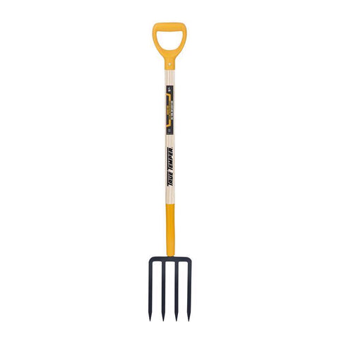 True Temper 4 Tine Steel Spading Fork 30 in. Wood Handle