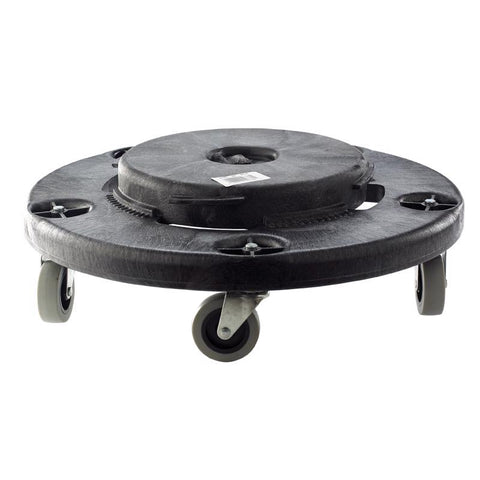 Rubbermaid Brute 250 lb Black Plastic Wheeled Garbage Can Dolly (Pack of 2)