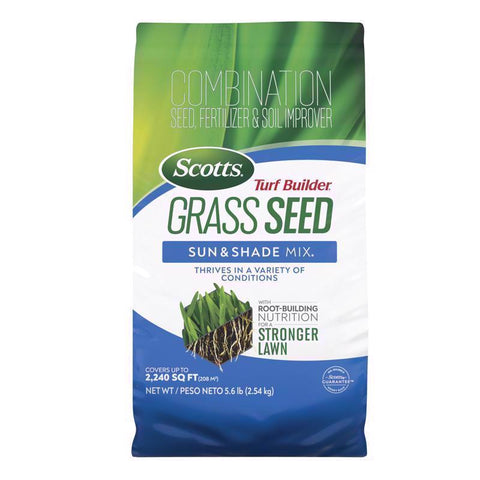 Scotts Turf Builder Mixed Sun or Shade Fertilizer/Seed/Soil Improver 5.6 lb (Pack of 4)