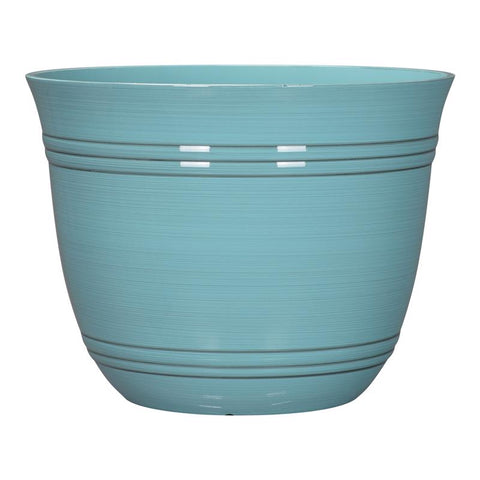 L&G Macetero Galileo de polirresina Aqua de 11 pulg. de alto x 14,5 pulg. de ancho x 14,5 pulg. de profundidad x 14,5 pulg. de profundidad