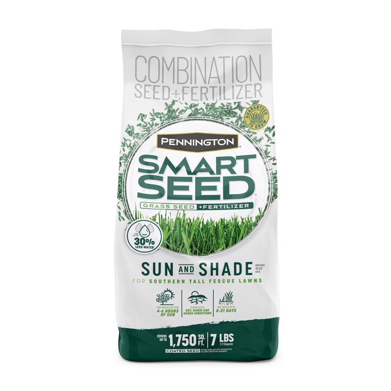Pennington Smart Seed Mixed Full Sun/Medium Shade Grass Seed and Fertilizer 7 lb (Pack of 4)