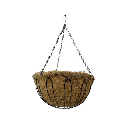 Living Accents Cesta colgante de acero de 16 pulg. de ancho Negra