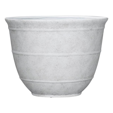 L&G Maceta Brighton de polirresina blanca, 9 pulg. de alto x 12 pulg. de ancho x 12 pulg. de profundidad x 12 pulg. de profundidad
