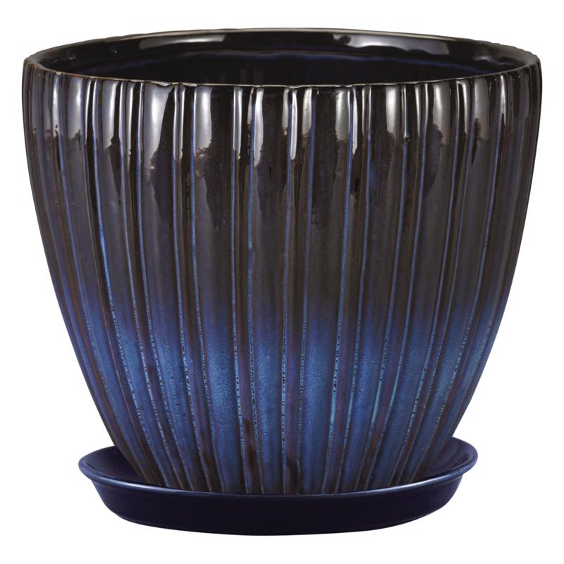 Border Concepts 6 in. W Ceramic Lady Jane Cup Planter Rain Grey (Pack of 8)