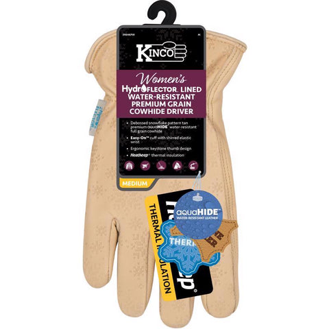 Kinco HydroFlector S Cowhide Leather Lined Tan Gloves