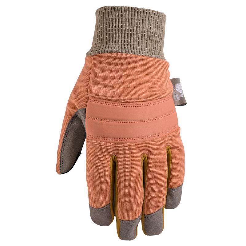 Guantes de invierno para mujer Wells Lamont, grises/naranjas, talla L, 1 par