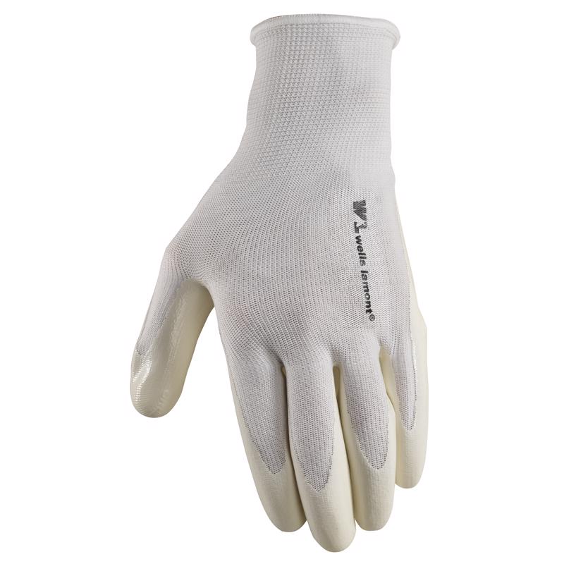 Guantes de trabajo Wells Lamont para hombre, para interiores/exteriores, con dedos cortos, blancos, talla L, 1 par