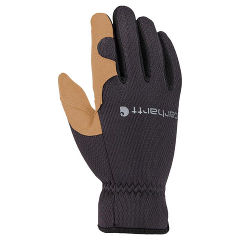 Guantes de trabajo Carhartt para hombre, interiores/exteriores, con puño abierto, beige/negro, talla L, 1 par