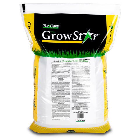 Fertilizante para césped GrowStar Dimension con preventivo de maleza de pasto ancho para todo tipo de césped, 17240 pies cuadrados