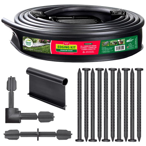 Master Mark 20 ft. L X 4.5 in. H Plastic Black Landscape Edging Kit