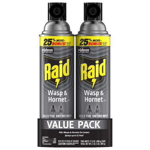 Raid Wasp and Hornet Killer Aerosol 17.5 oz (Pack of 6)