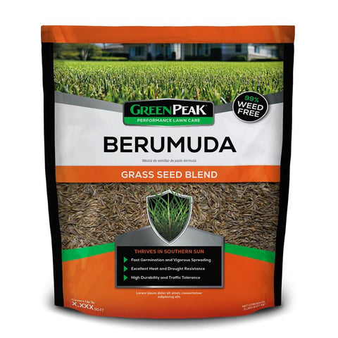 GreenPeak Bermuda Grass Sun or Shade Grass Seed 5 lb