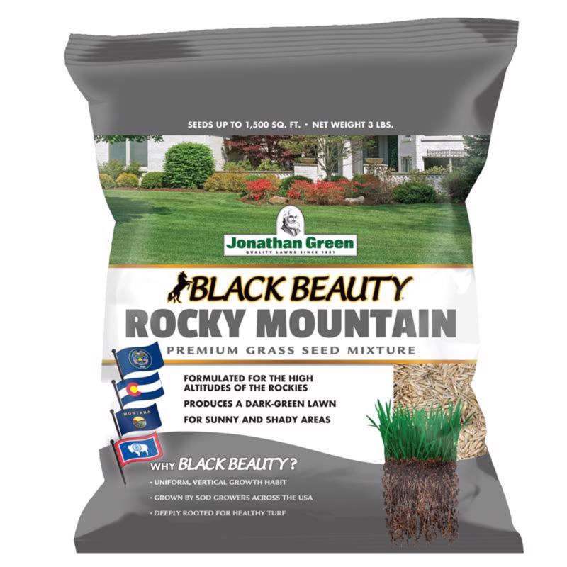 Semilla de césped mixta Jonathan Green Black Beauty Rocky Mountain para sol o sombra, 1 libra