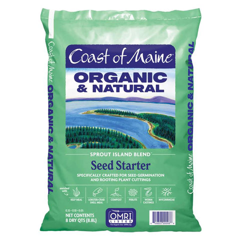 Mezcla orgánica para germinación de semillas de uso general Coast of Maine Sprout Island Blend, capacidad de 8 cuartos de galón.
