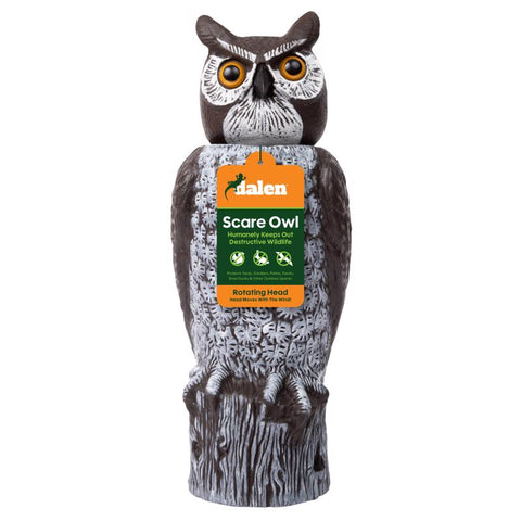 Dalen Scarecrow Rotating-Head Owl Animal Repellent Decoy For All Pests