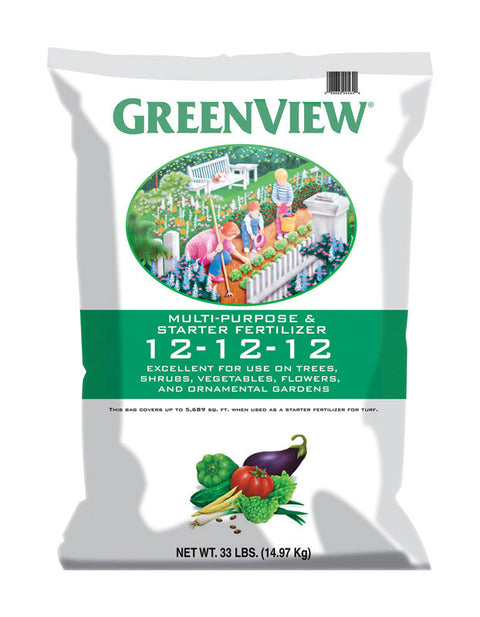 Fertilizante GreenView para frutas/hortalizas 12-12-12, 33 lb