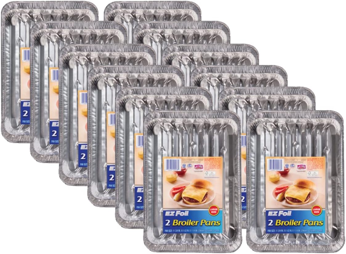 Hefty EZ Foil Super Broiler Pans, 8-1/2 x 11-3/4 in., 2 Count (Pack of 12)