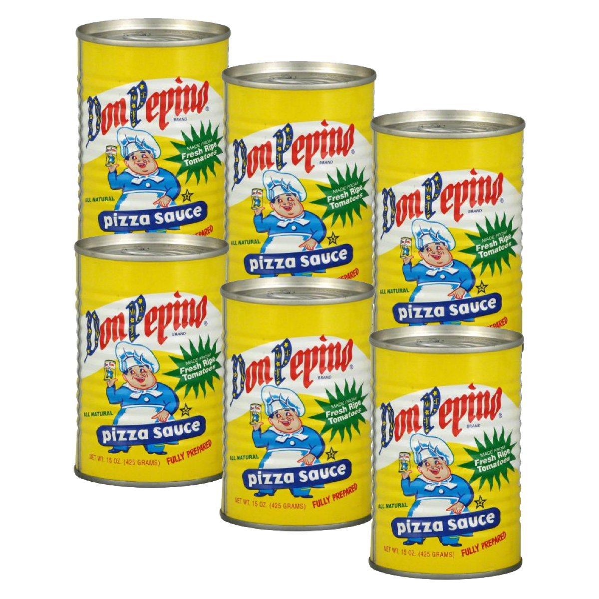 Don Pepino All Natural Pizza Sauce, Fully Prepared, Made from Fresh Ripe Tomatoes, 15 oz Can (Pack of 6)