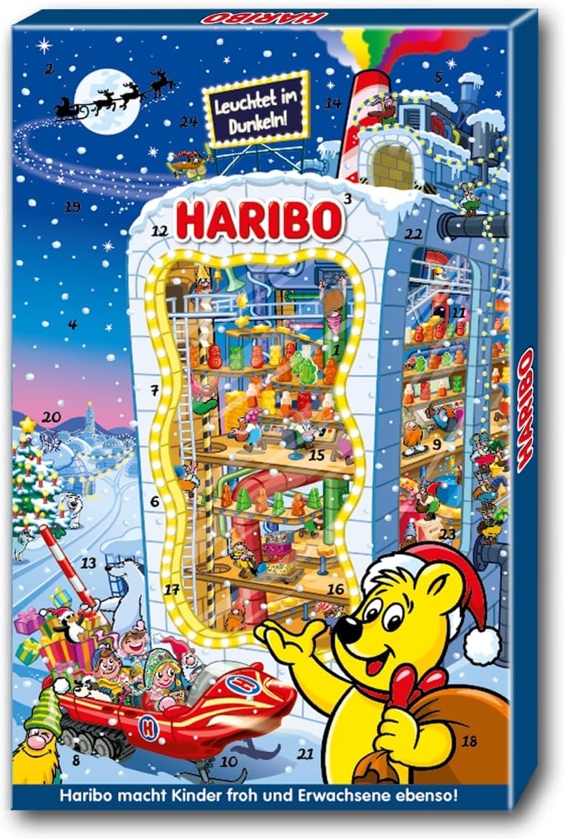 HARIBO Advent Calendar Christmas Sweets, 300g (10.6 oz), Assorted Gummy Candy, 24-Day Holiday Countdown, Christmas Gift
