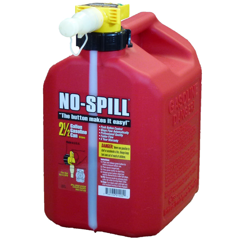 Bidón de gasolina de polietileno de alta densidad sin derrames de 2,5 gal