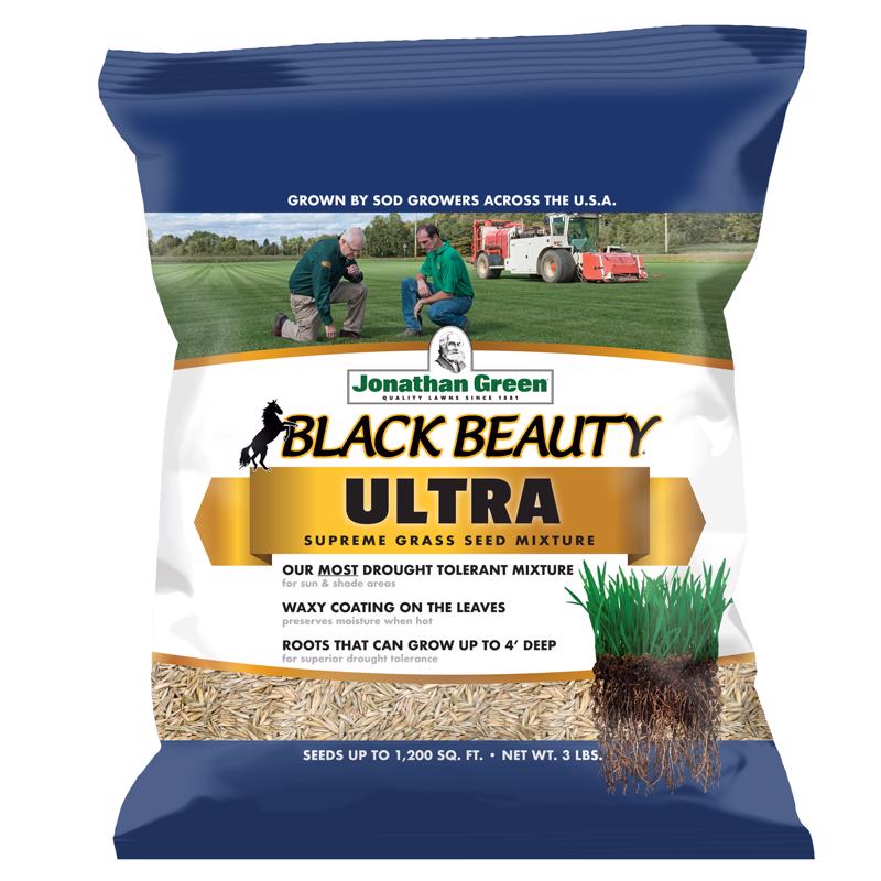 Semilla de césped Jonathan Green Black Beauty Ultra para todo tipo de pastos, sol o sombra, 3 lb