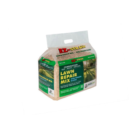 Kit de reparación con semillas, fertilizante y mantillo Rhino Seed EZ-Straw surtido para sol o sombra, 11 lb