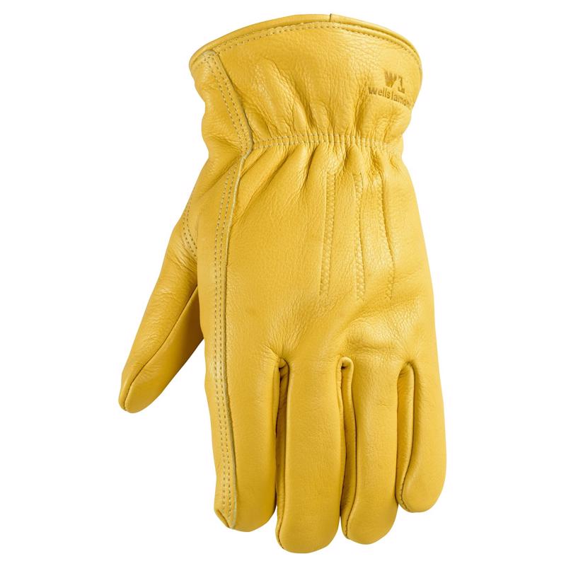 Guantes para hombre Wells Lamont para clima frío, color canela/amarillo, talla L, 1 par