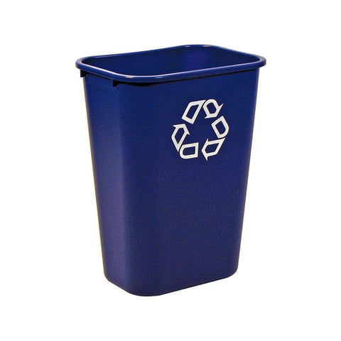 Contenedor de reciclaje de plástico azul Rubbermaid de 10 gal (paquete de 12)